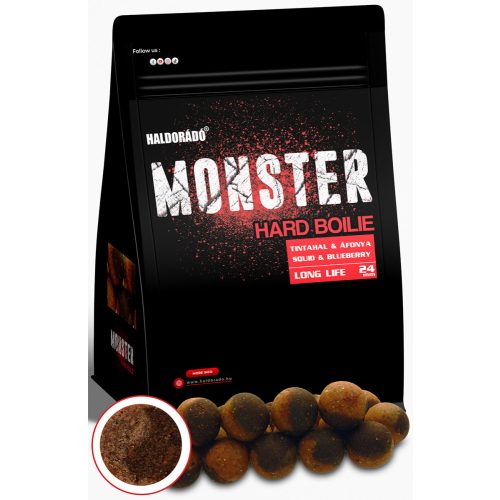 HALDORÁDÓ MONSTER Hard Boilie 24+ - Tintahal & Áfonya 700gr