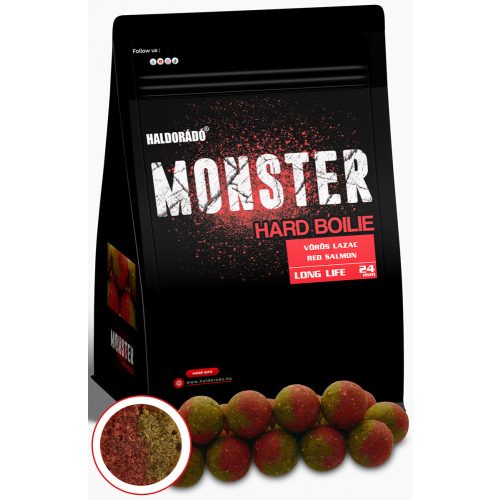 HALDORÁDÓ MONSTER Hard Boilie 24+ - Vörös Lazac 700gr