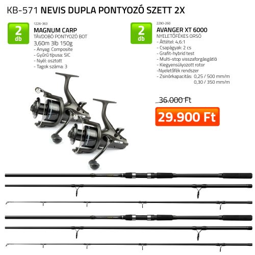 Nevis Dupla Pontyozó szett 3,60m Avanger XT 6000